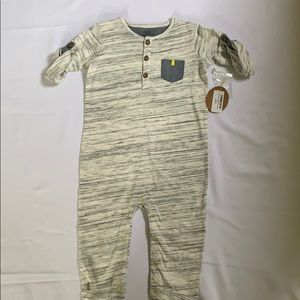 Egg button front onesie